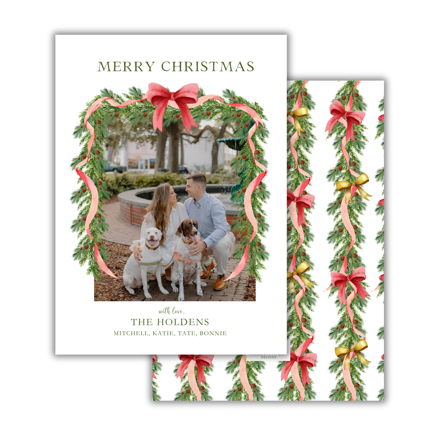 Garland and Bows Christmas Card