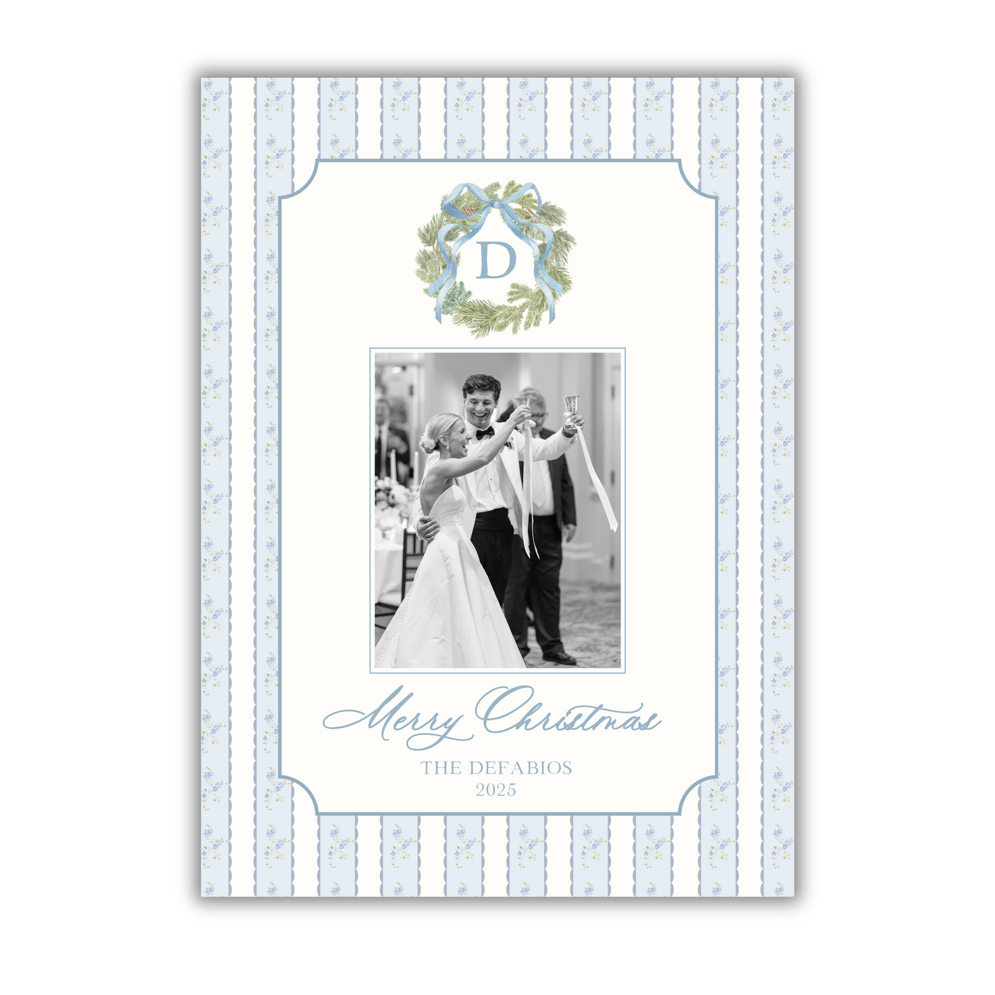 Blossom Blue Christmas Card