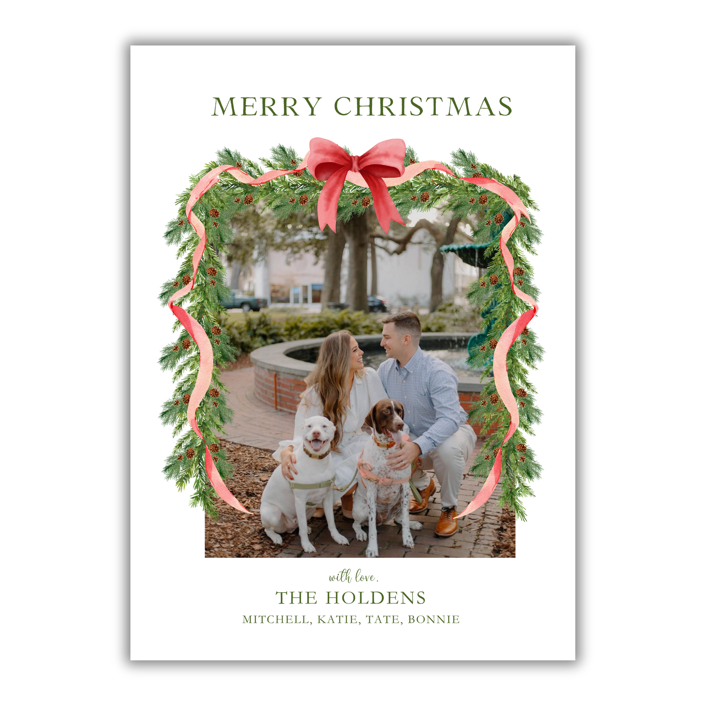 Garland and Bows Christmas Card