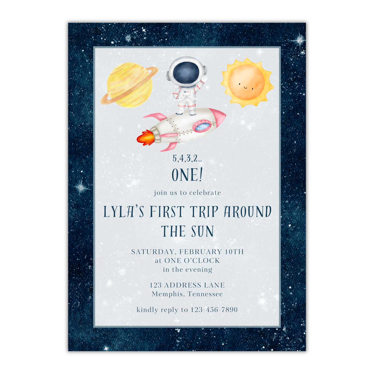 First Trip Around the Sun Invitation