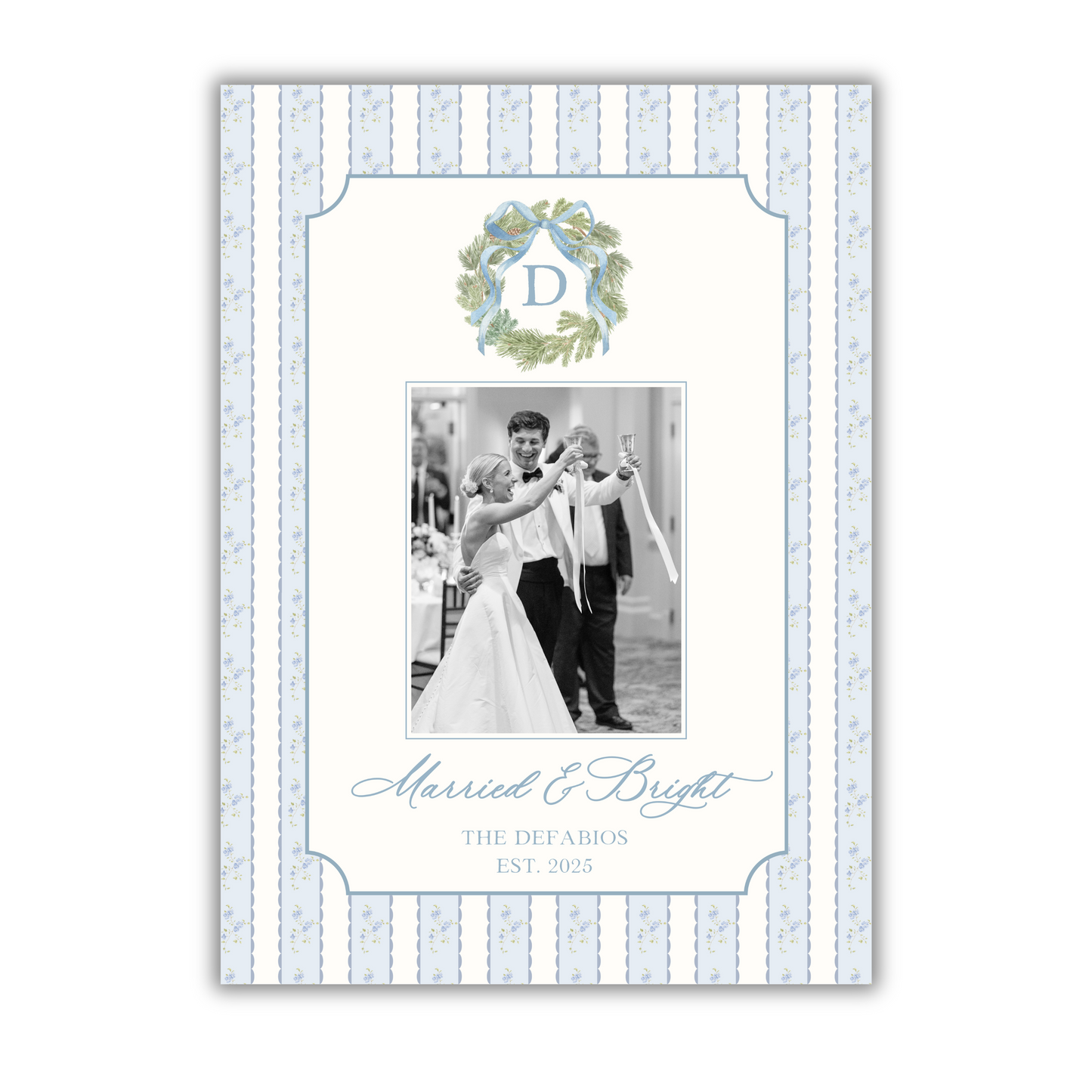 Blossom Blue Christmas Card