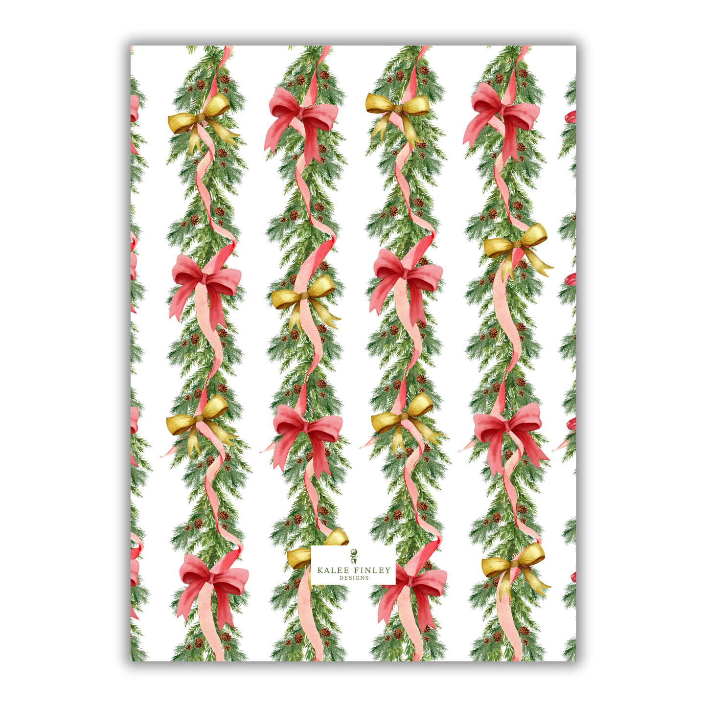 Garland and Bows Christmas Card