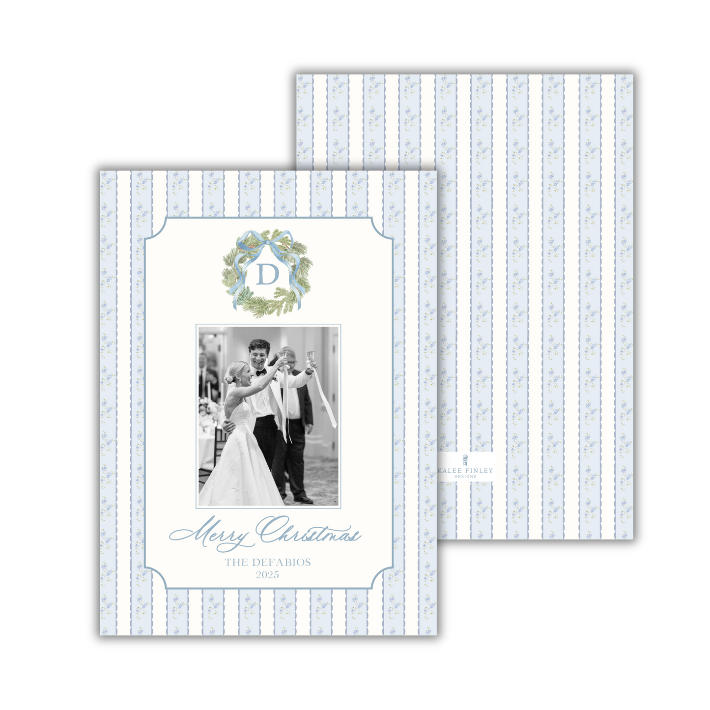Blossom Blue Christmas Card