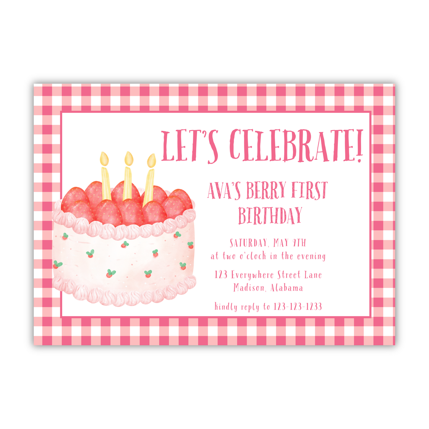 Berry First Birthday Invitation