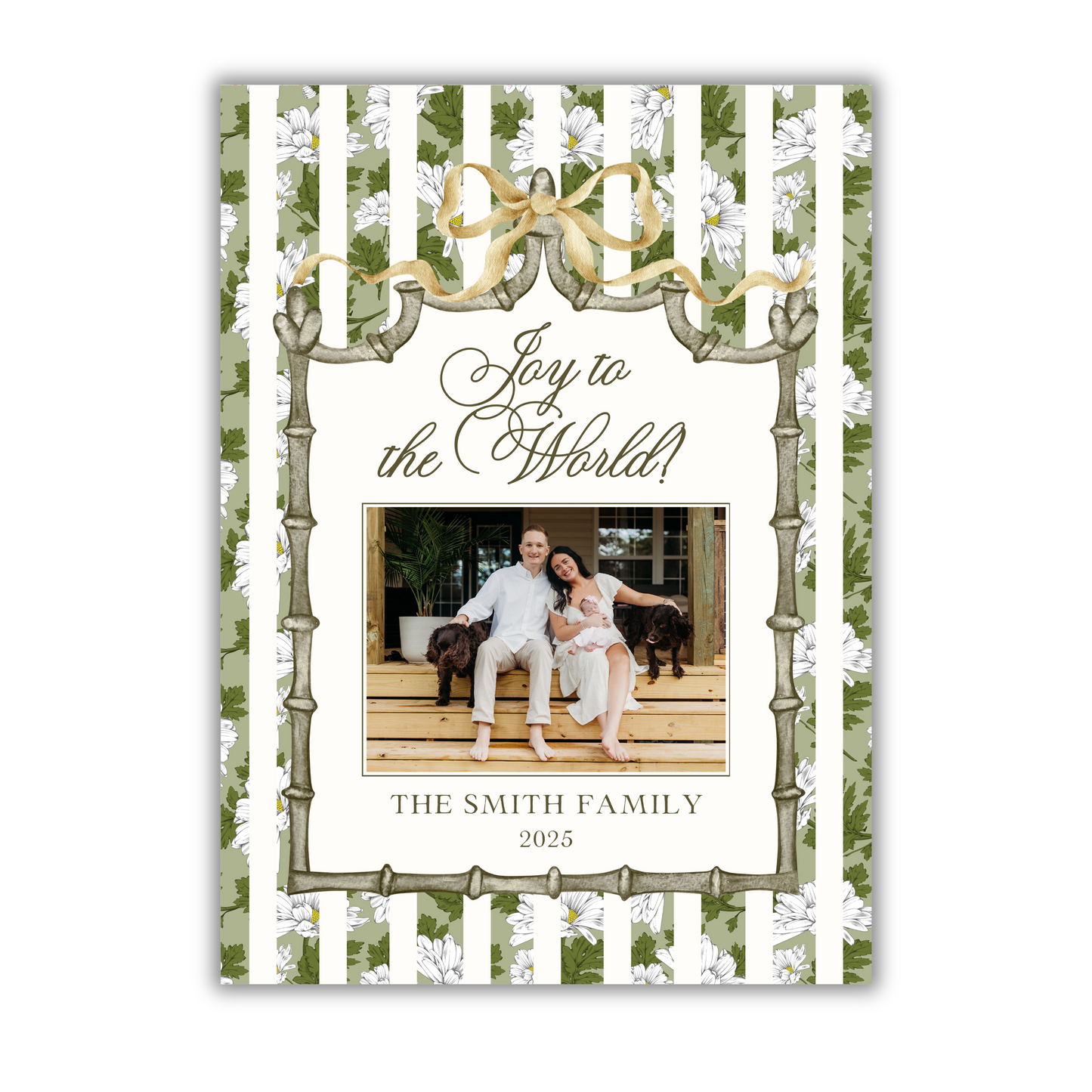 Green Floral Christmas Card