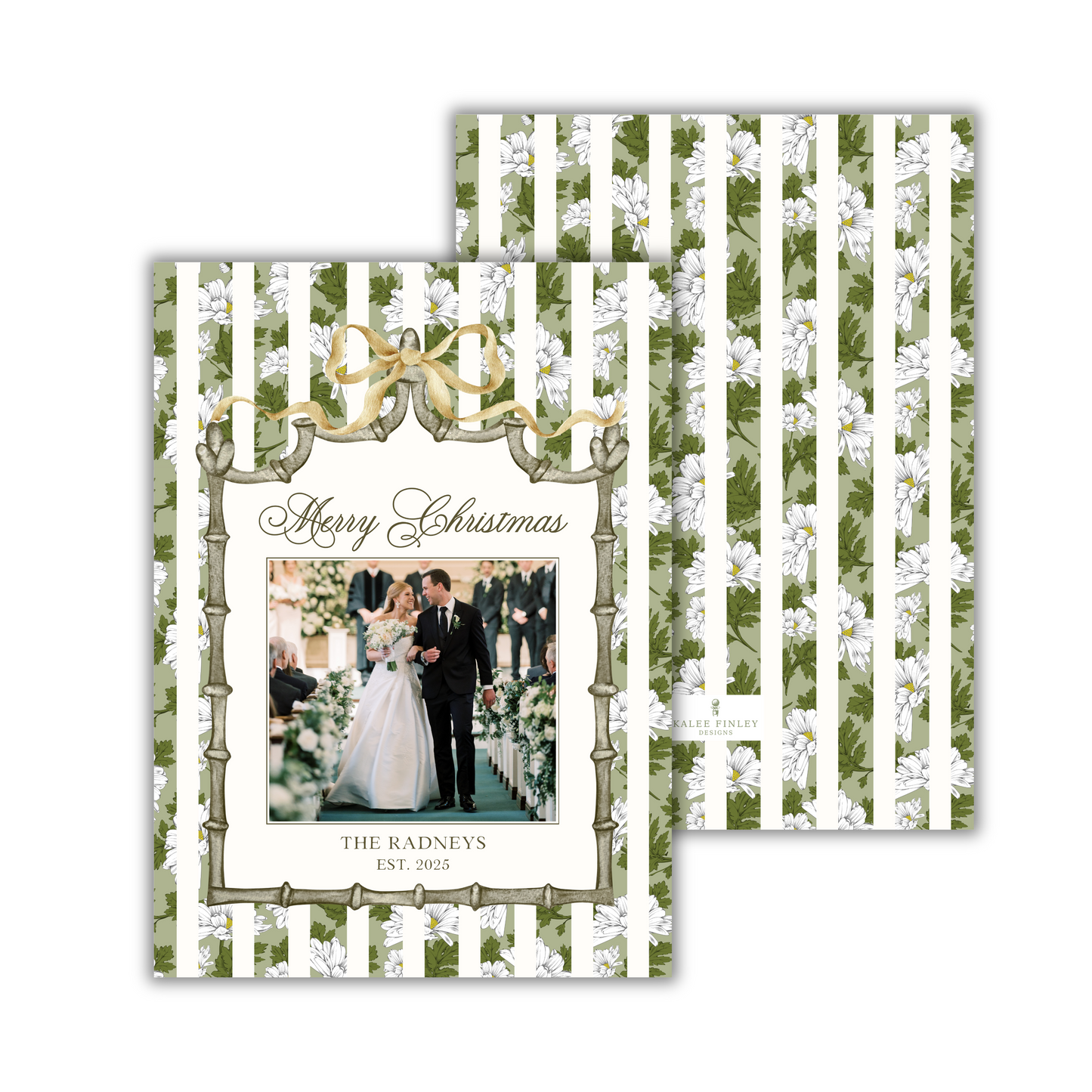 Green Floral Christmas Card