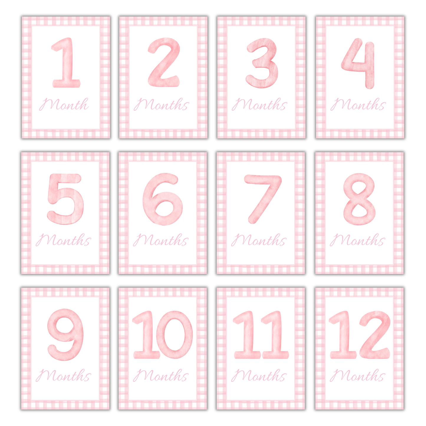 Pink Number Milestone Cards