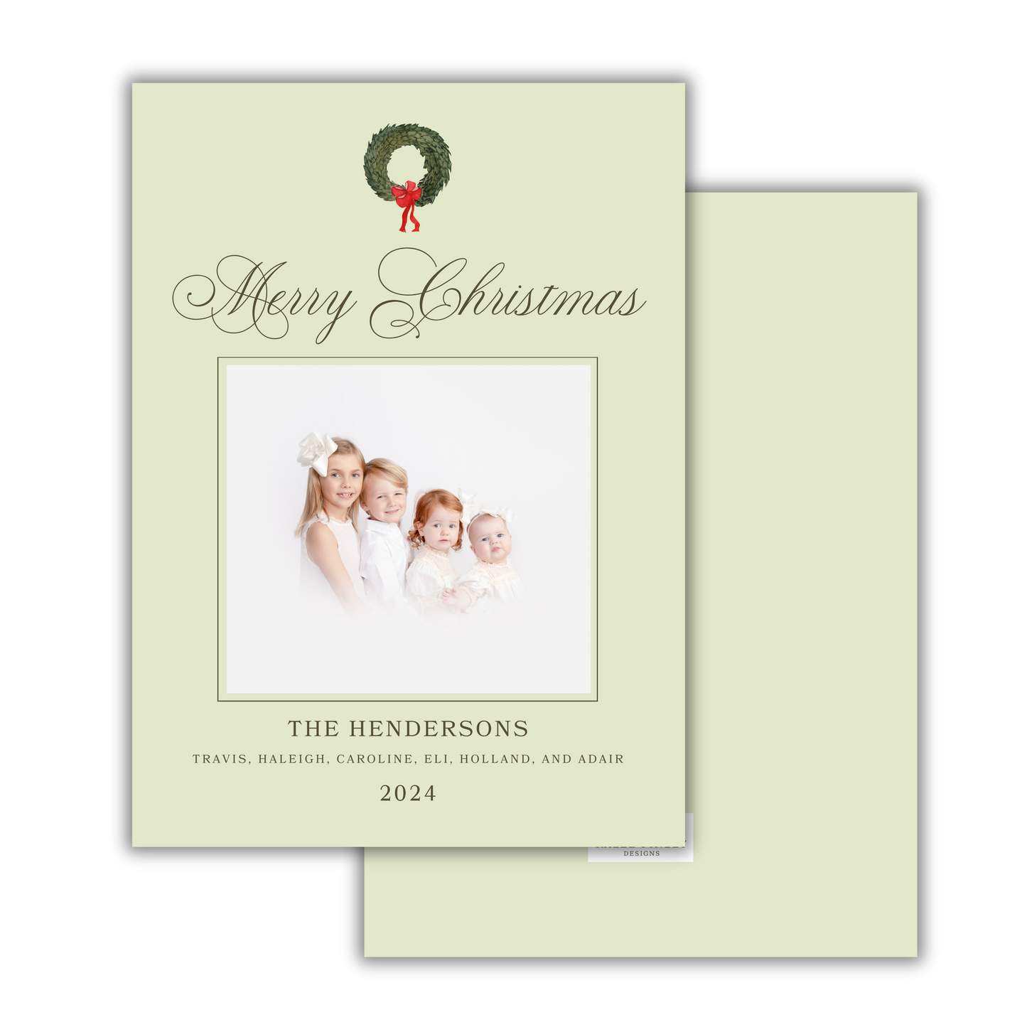 Happy Holidays - Light Green Christmas Card