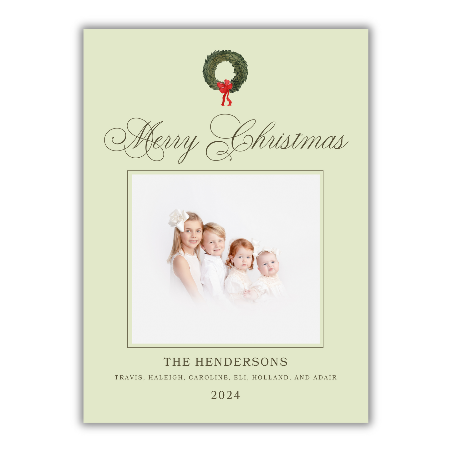 Happy Holidays - Light Green Christmas Card
