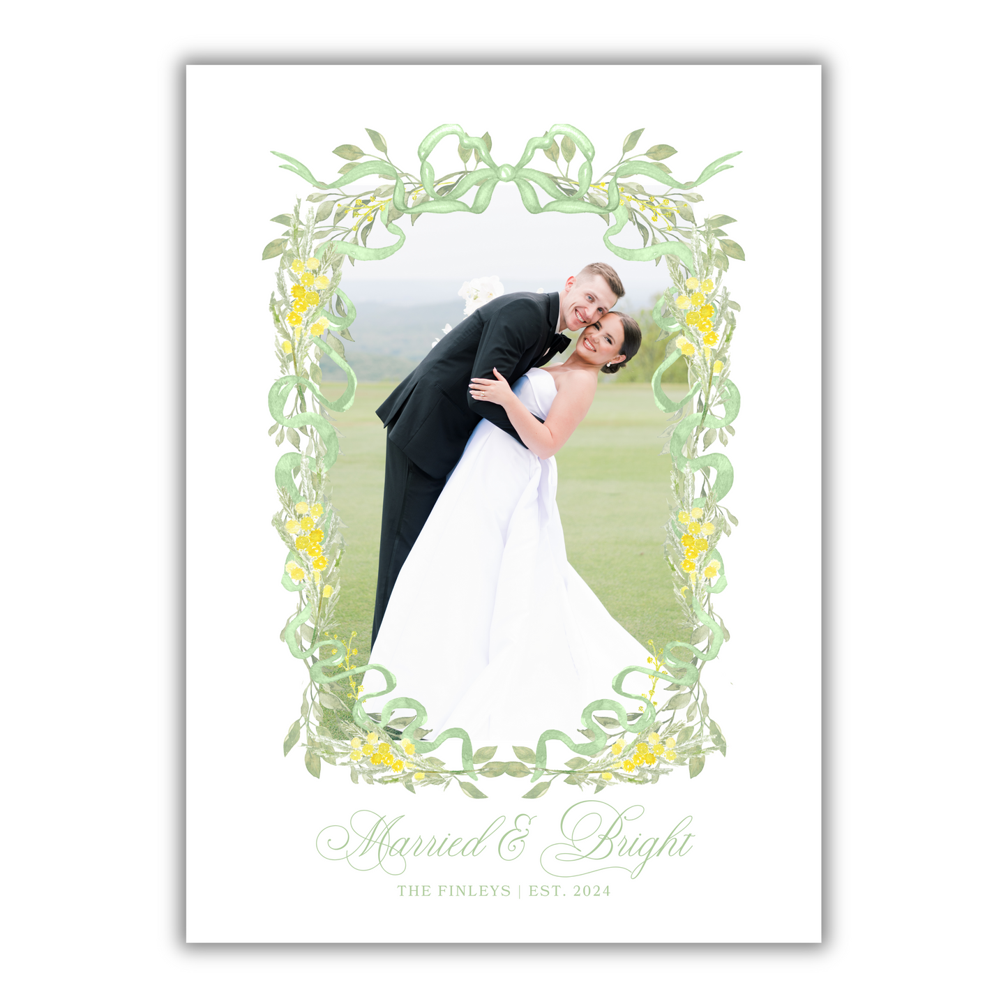 Married & Bright Christmas Card