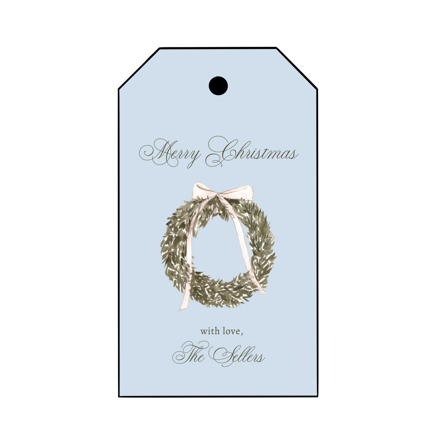 Blue Christmas Wreath Gift Tags