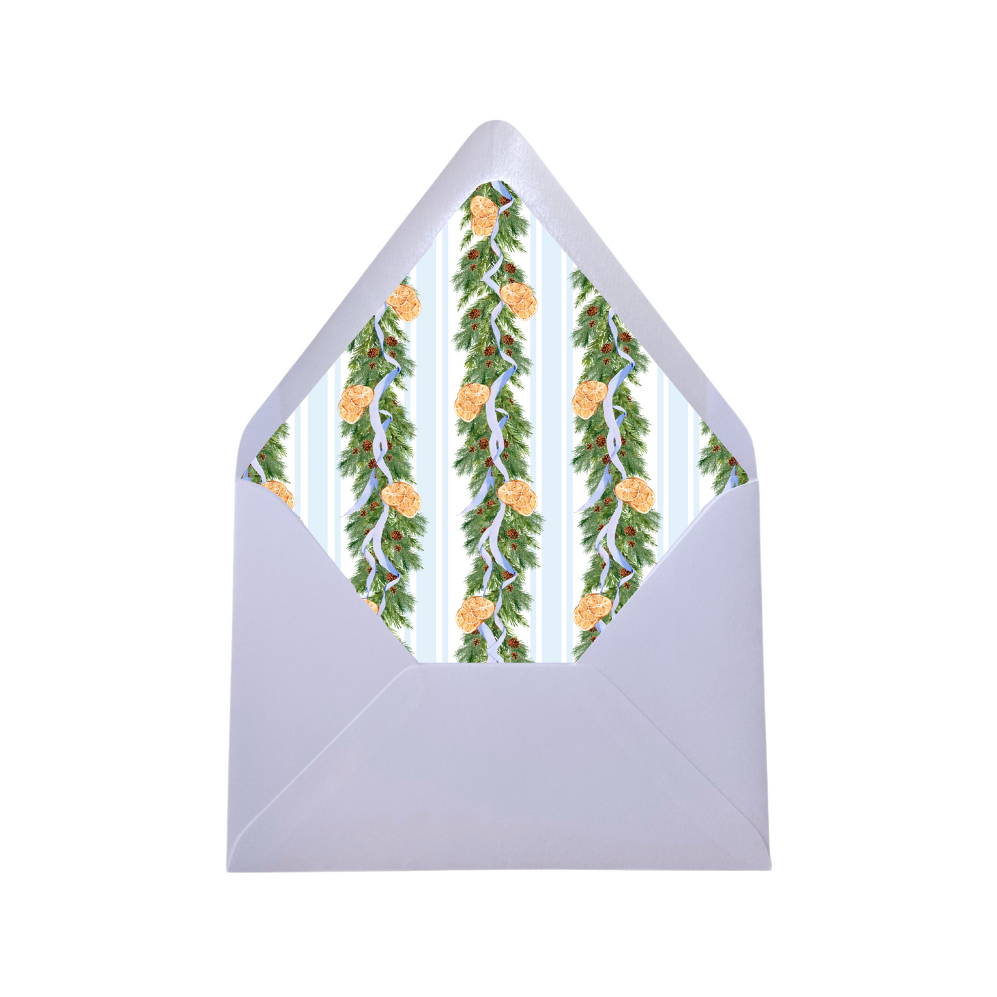 Blue Garland Christmas Envelope Liner