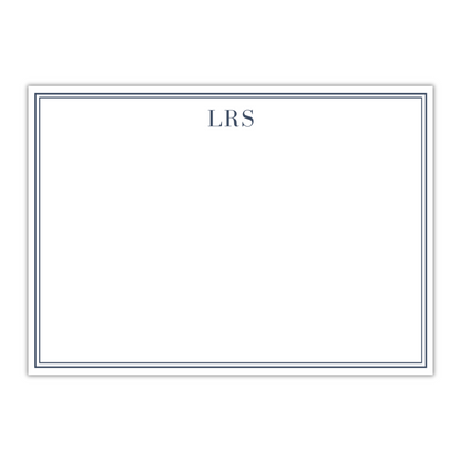 Simple Navy Monogrammed Stationery