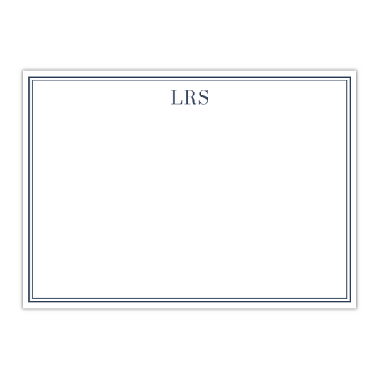 Simple Navy Monogrammed Stationery