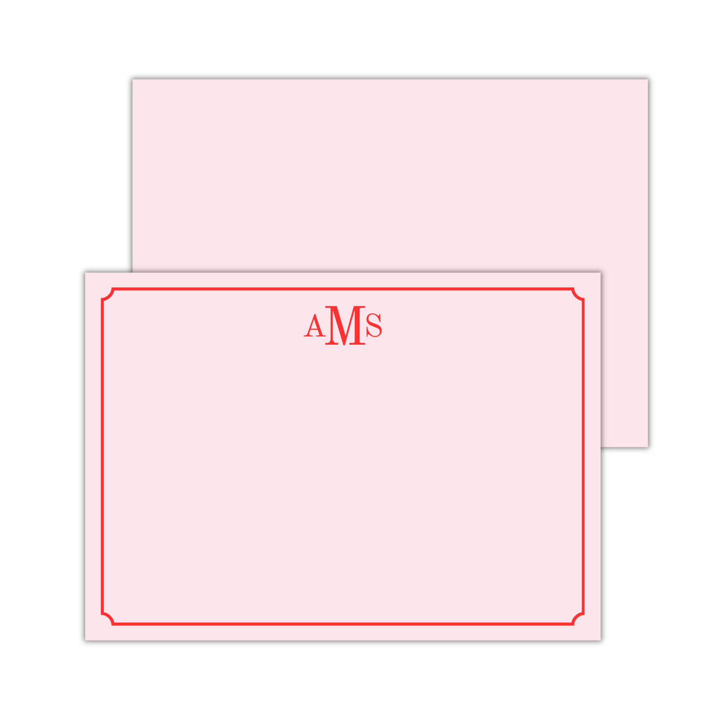 Pink and Red Monogrammed Stationery