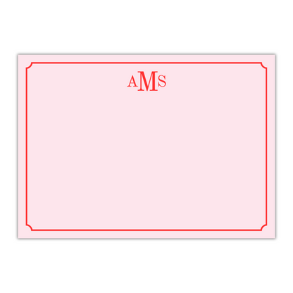 Pink and Red Monogrammed Stationery