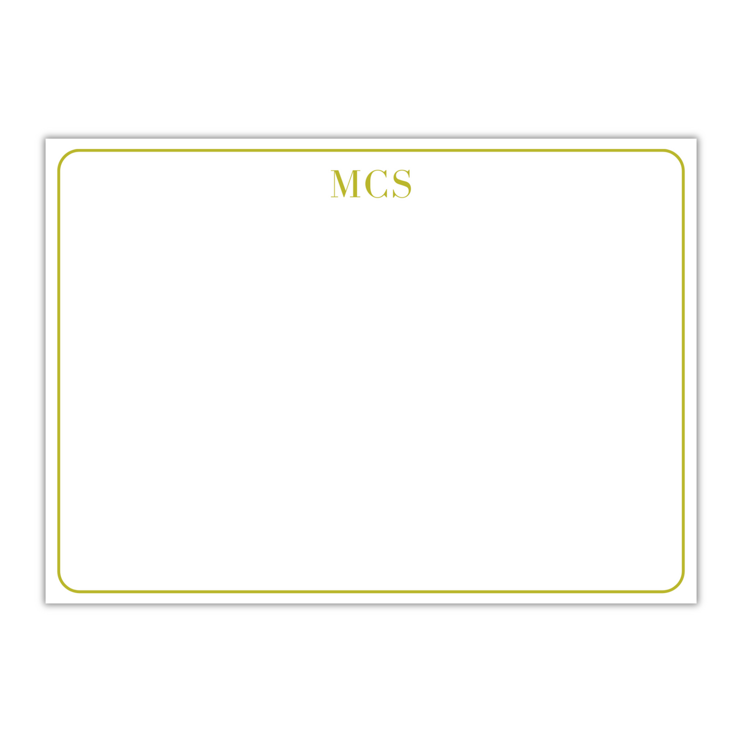 Simple Green Monogram Stationery