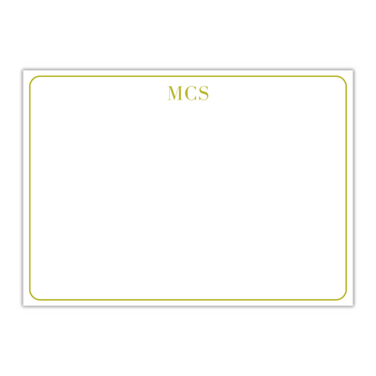 Simple Green Monogram Stationery