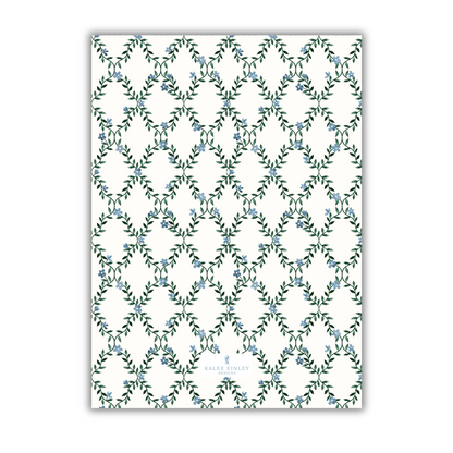 Blue Floral Christmas Card