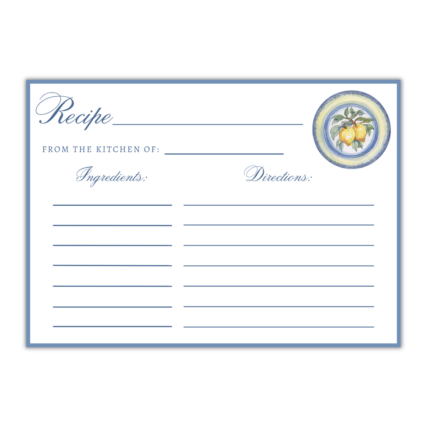 Recipe Card - Blue Lemon