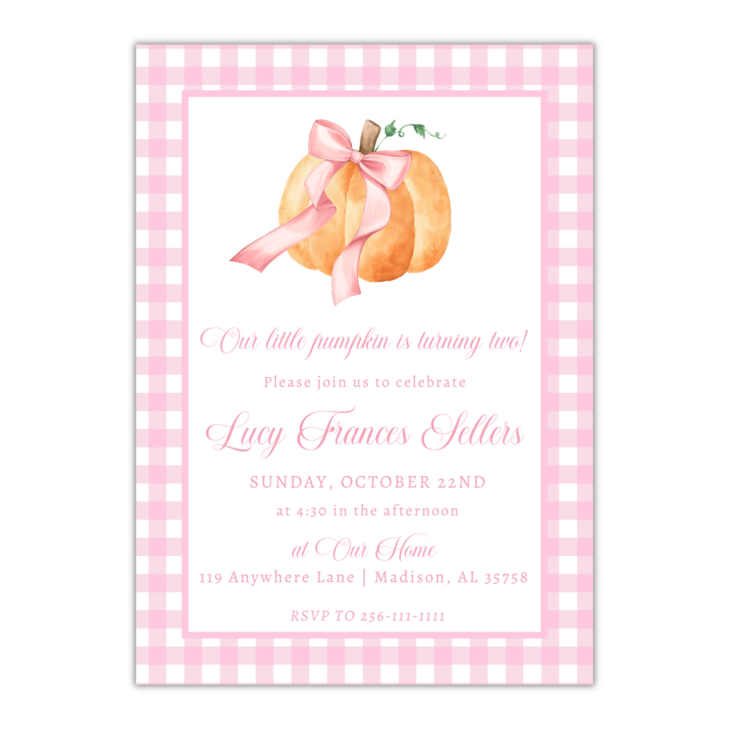 Our Little Pumpkin Invitation