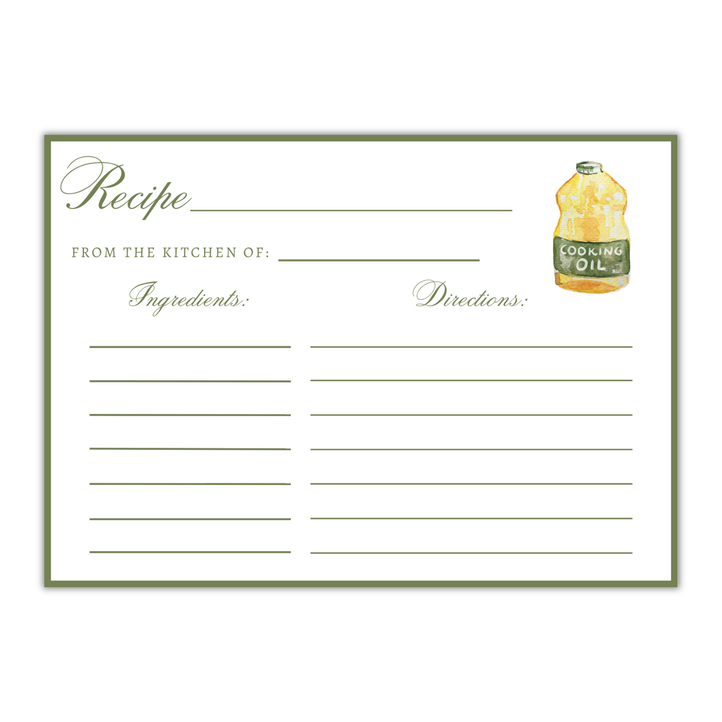 Recipe Card - Oil