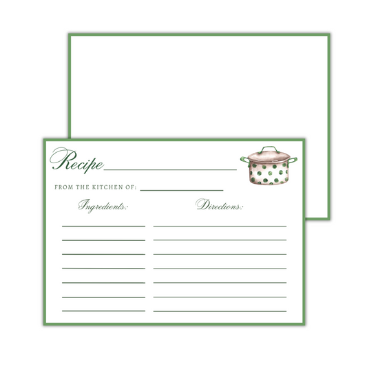 Recipe Cards - Green Polka Dot