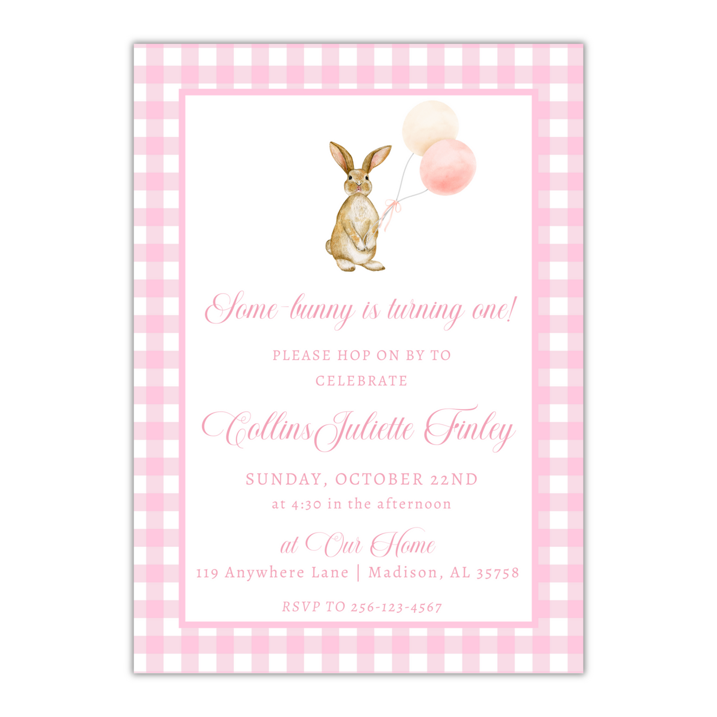 Some Bunny Birthday Invitation