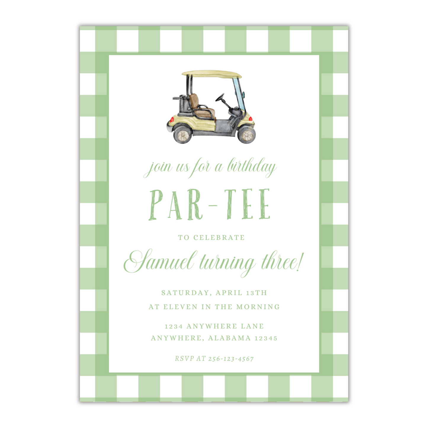 Par-tee Golf Invitation