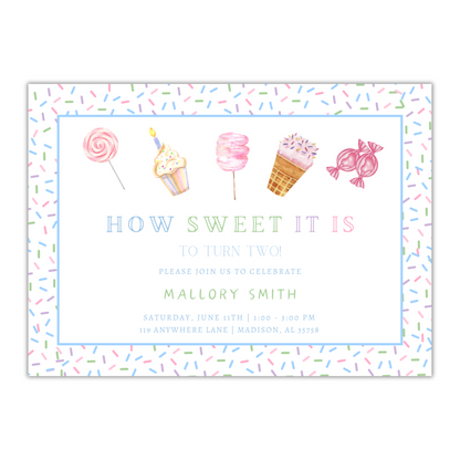 How Sweet it is Invitation - Blue