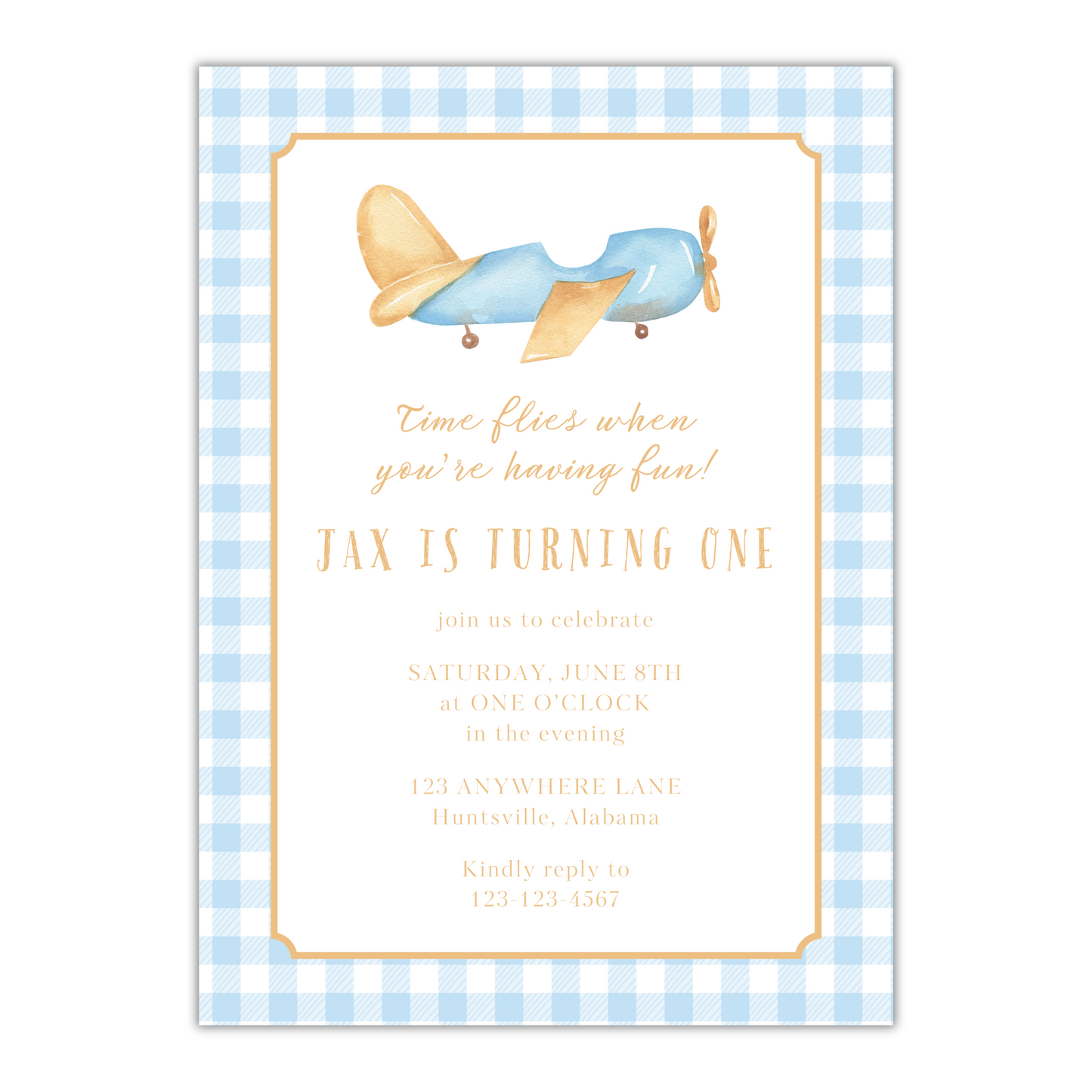 Time Flies When You're Turning One Invitation