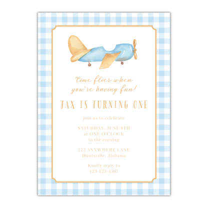 Time Flies When You're Turning One Invitation