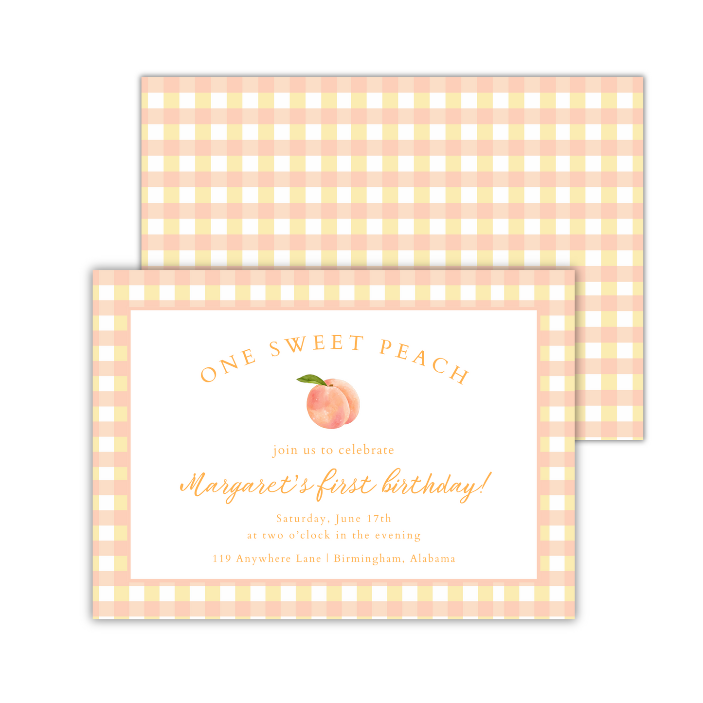 One Sweet Peach - Gingham