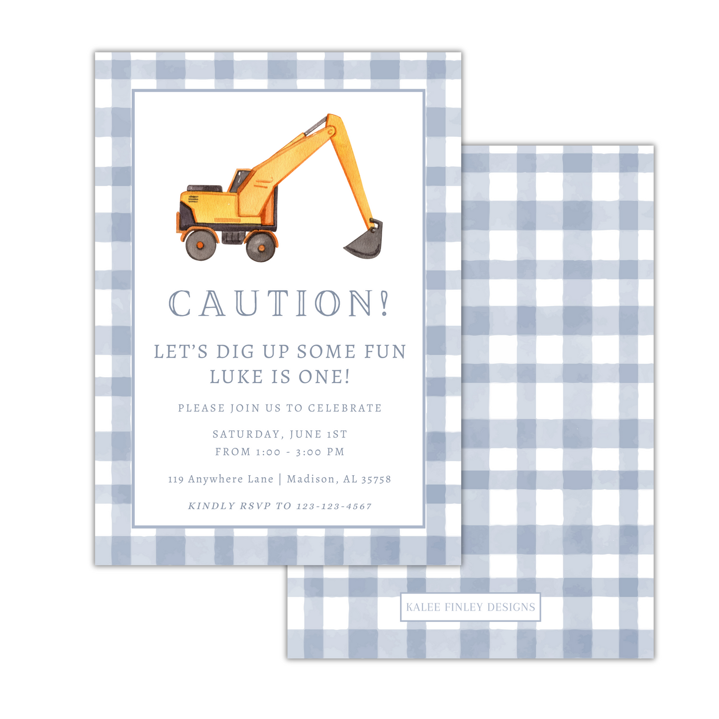 Construction Truck Invitation