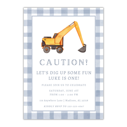 Construction Truck Invitation