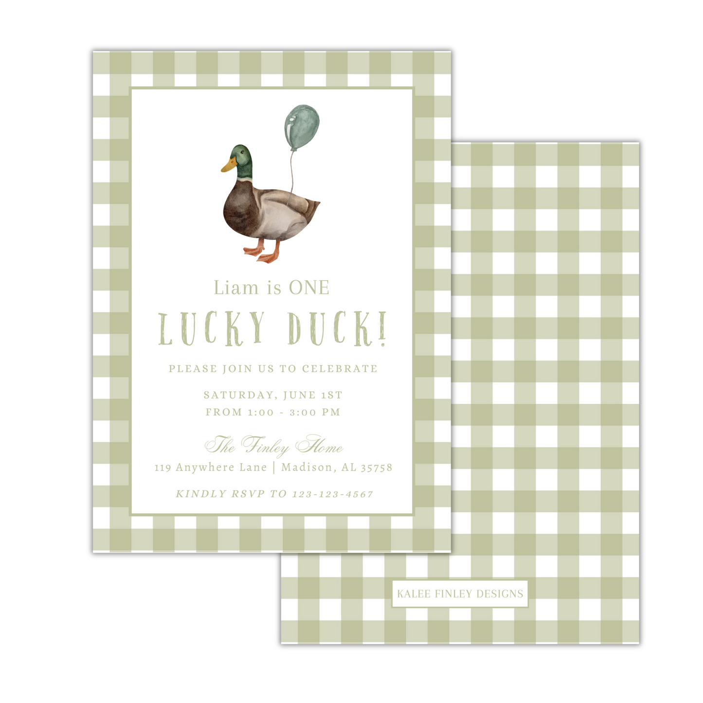 Lucky Duck Invitation