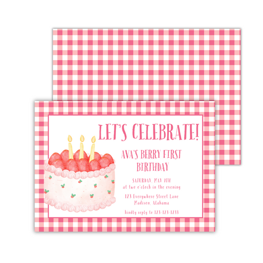 Berry First Birthday Invitation