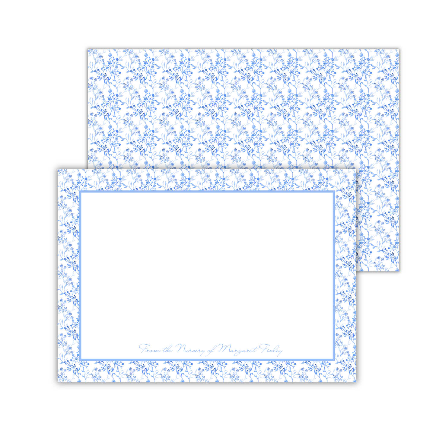 Blue Floral Nursery Stationery