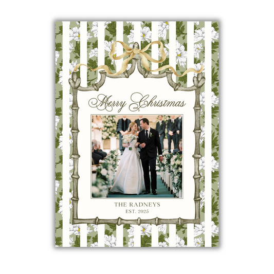 Green Floral Christmas Card