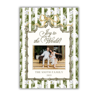 Green Floral Christmas Card