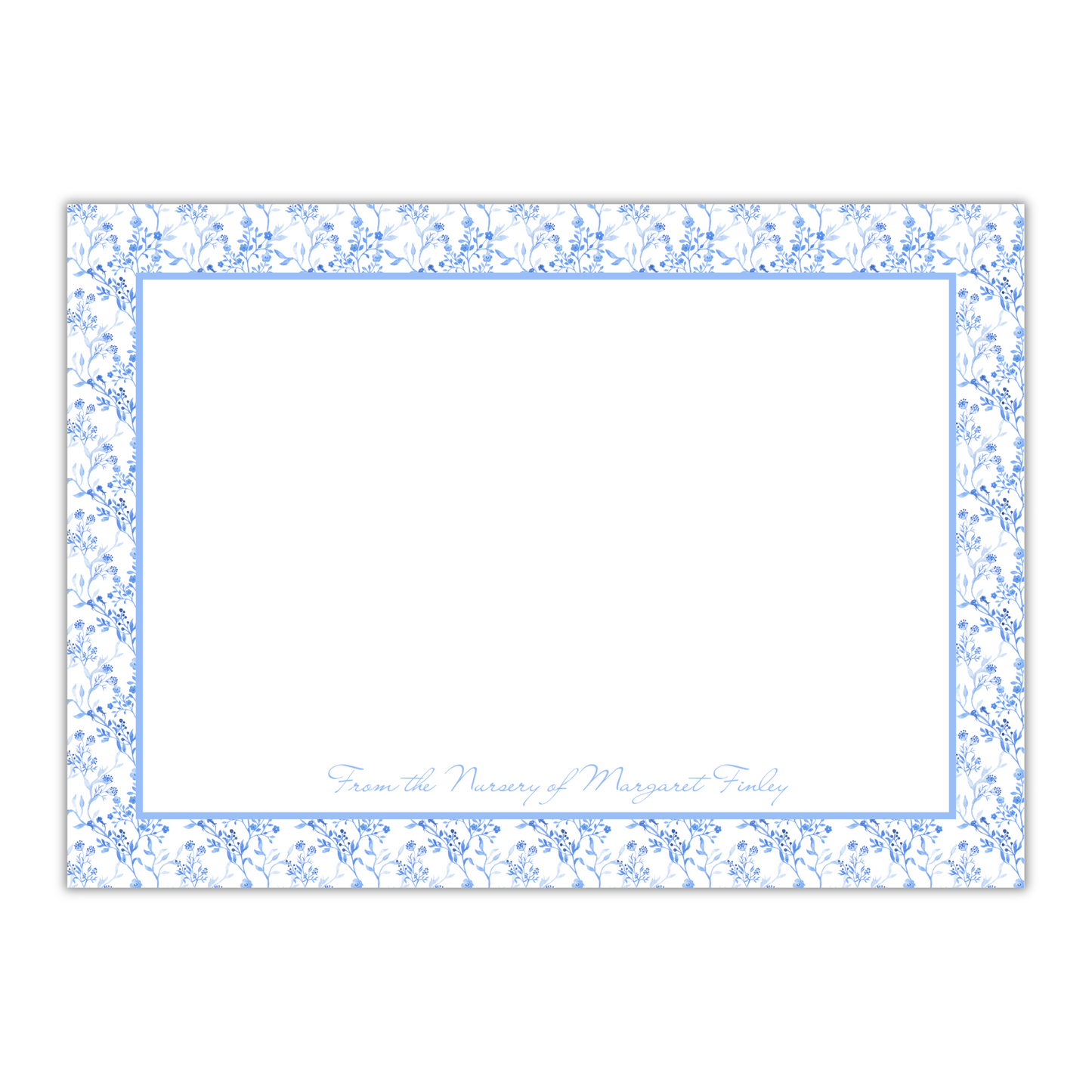 Blue Floral Nursery Stationery