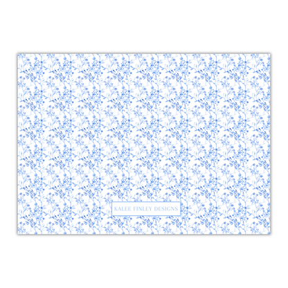 Blue Floral Nursery Stationery