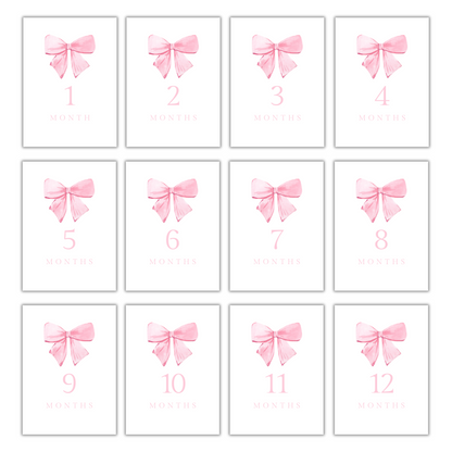 Pink Bow Milestone Cards