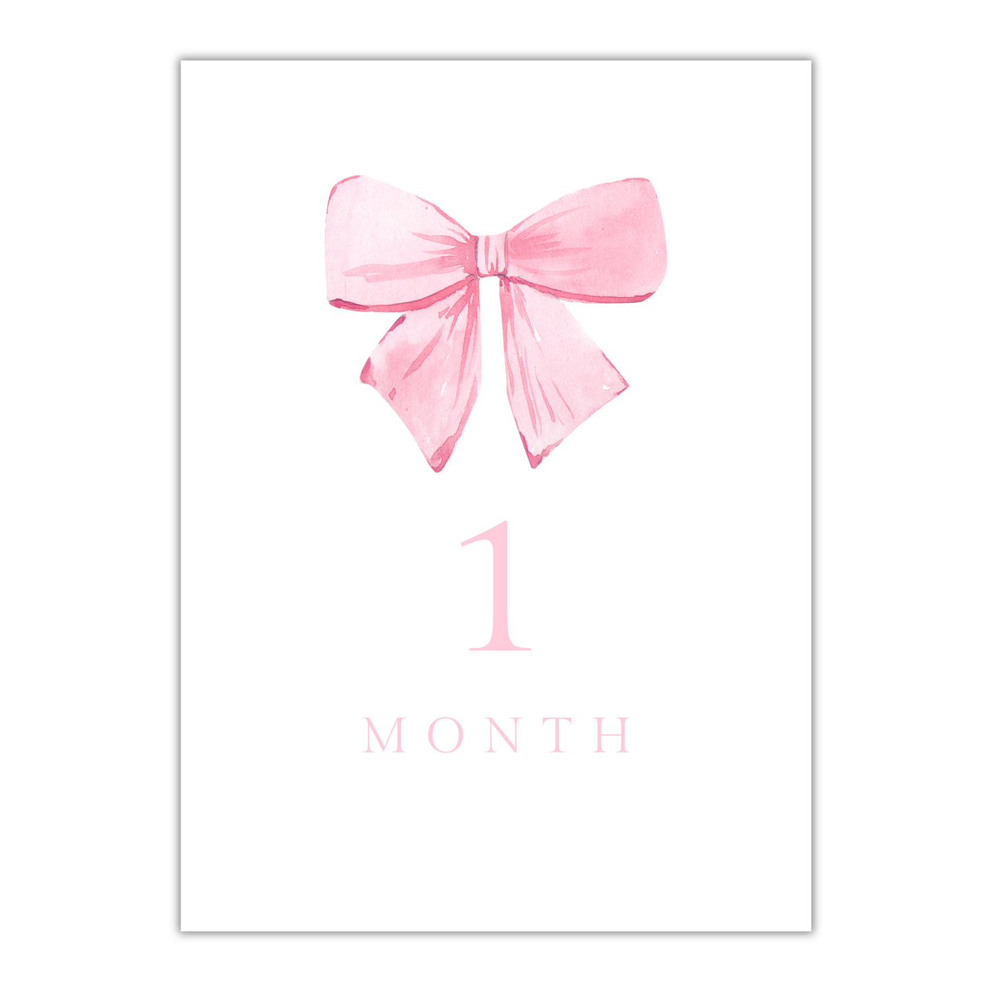 Pink Bow Milestone Cards