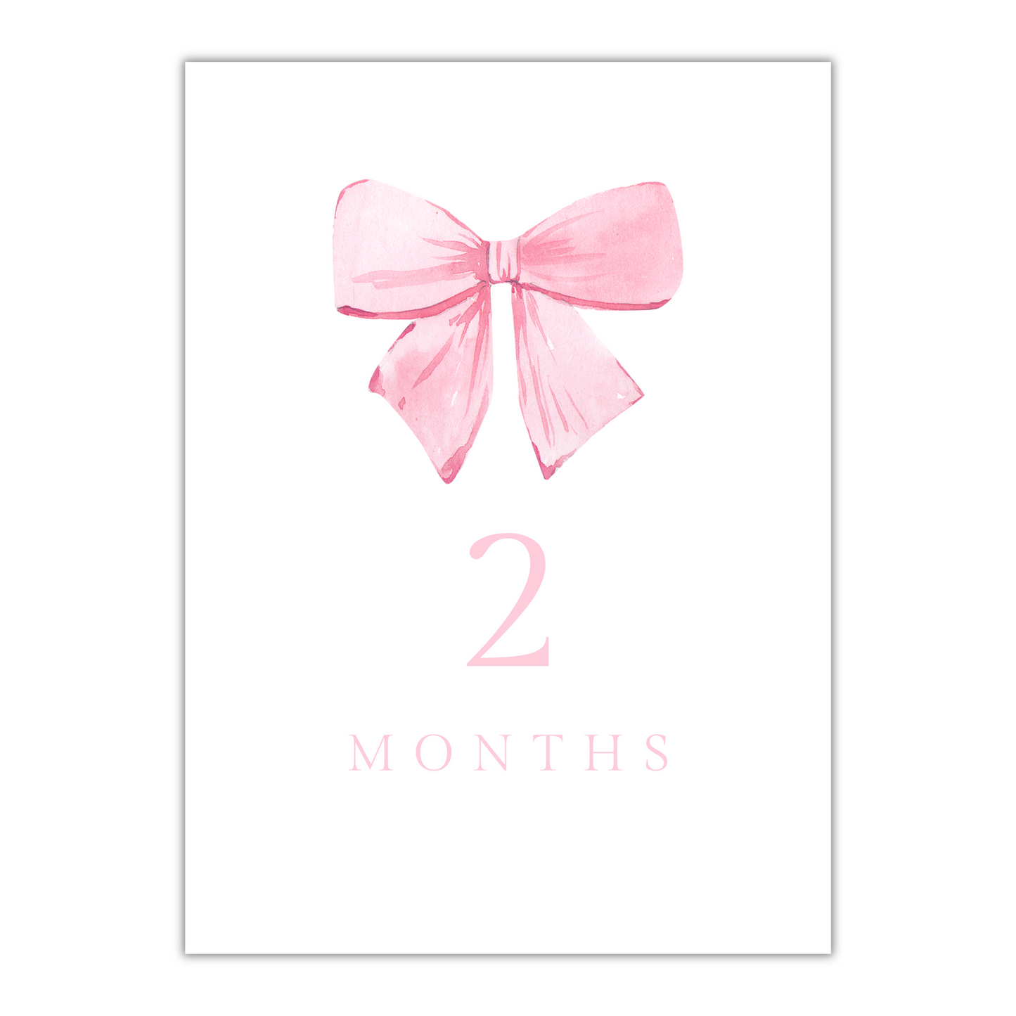 Pink Bow Milestone Cards