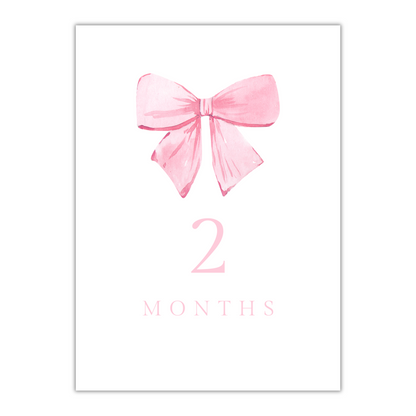 Pink Bow Milestone Cards