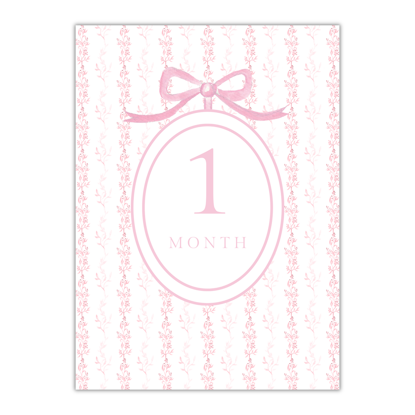 Pink Floral Bow Milestone Cards