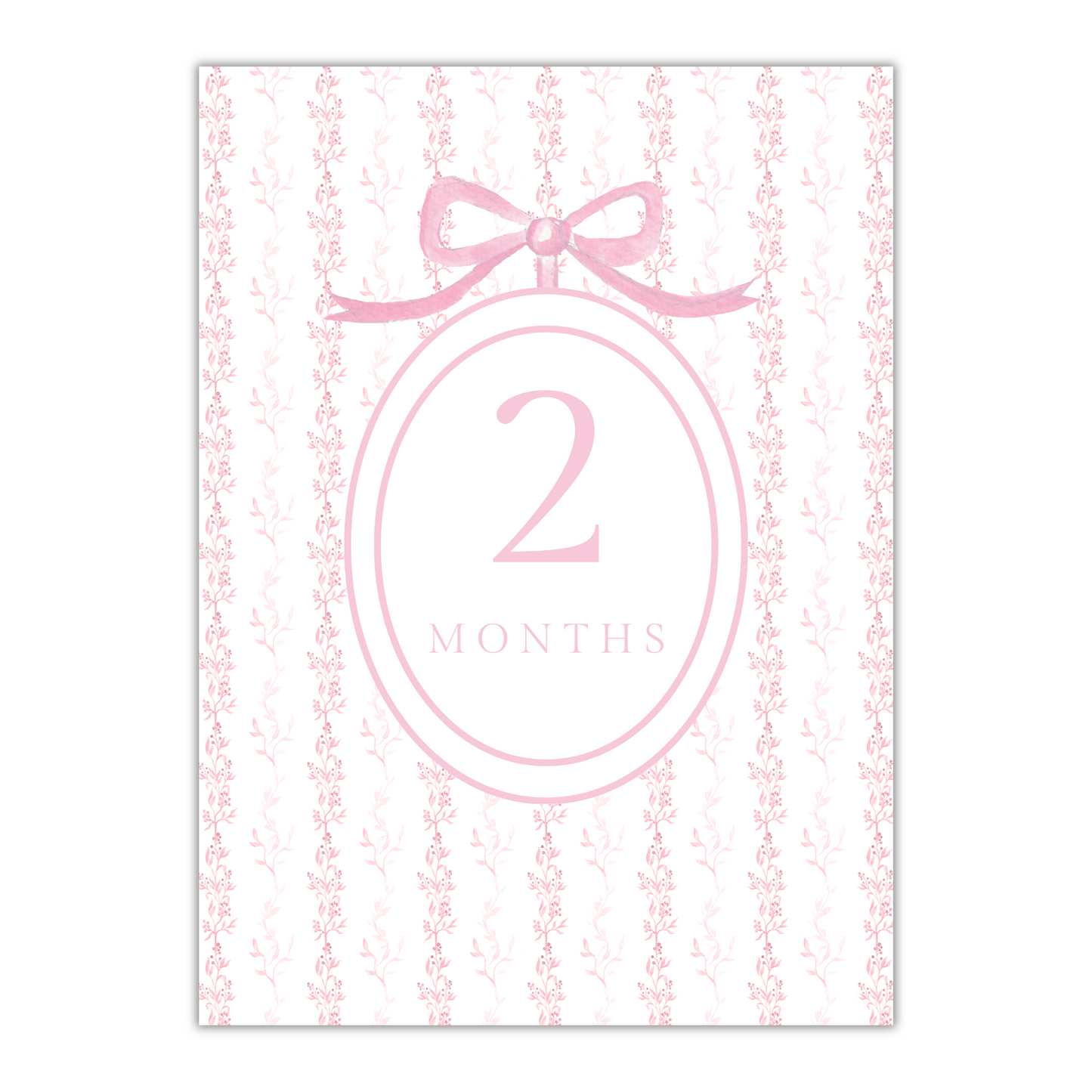 Pink Floral Bow Milestone Cards