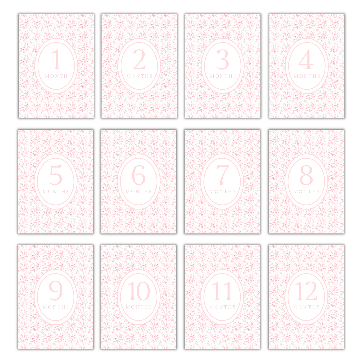 Pink Milestone Cards