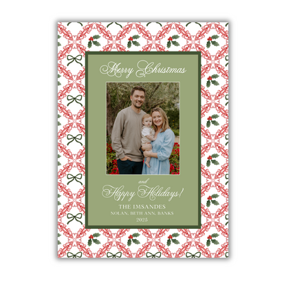 Bows and Mistletoes Christmas Card